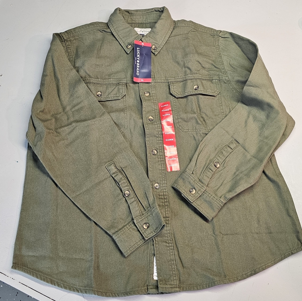 Lucky Brand Green Lightweight Shirt Jacket